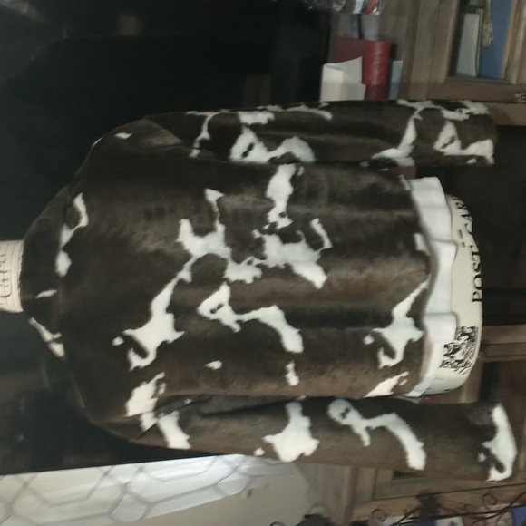 Karen Kane Faux Fur Crop Jacket Womens large AnimalPrint Pockets Lined, like new - Picture 3 of 3